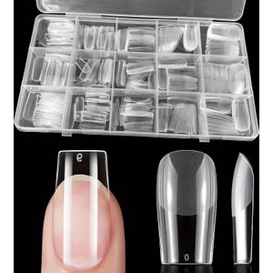330 stuks Medium Square Gel X Nagel Tips - Mat Zwart Full Cover Nagels, Gemakkelijk aan te brengen Flexibele Acryl Nagels voor Nagel Uitbreiding en Press-On Kunst