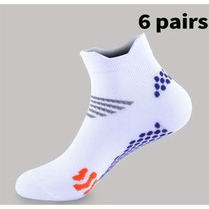 6 Paar Heren Atletische Compressiekorten - Ademend, Sneldrogend Ontwerp voor Basketbal, Hardlopen, Wandelen - Geometrisch , Gebreid , 250g/m², Sportkousen|Atletische Kousen|Gebreide Constructie