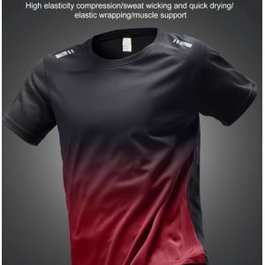 Heren Ademend Mesh Gradiënt T-Shirt - Losse Pasvorm, Korte Mouwen, Ronde Hals | Sportief & Casual Zomer Tee