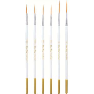 6 stuks Liner Verfkwast Acrylverfkwasten, Fijne Waterverfdetailkwast, Kleine Kunstenaarskwastjes voor Craft en Nageldetailschilderen, Schilderkwasten