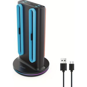 Switch 2 Controller Oplader voor Links-Rechts Bediening, Oplaadstation met Richting Opladen, 9 Lichtmodi Oplaadstation voor Nintendo Switch 2025