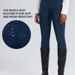 Dames Hoge Taille Paardrijbroek met Buikcontrole - 9/10 Lengte Paardrijbroek, Antislip Zit, Rekbare Paardrijkleding, Zakken & Wasmachinebestendig (Niet-) voor Dressuur & Western Rijden
