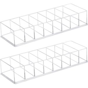 2 stuks Transparante Acryl Cosmetica Organizer, 8-Vakjes Make-up Opbergdoos, Geen Nodig