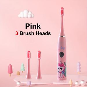 Model N604, Elektrische Tandenborstel met 3 Borstelkoppen, Schattig Cartoon Design