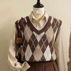 Elegante dames V-hals vest met lange mouwen en geometrisch voor herfst/winter | Geen onderlaag nodig