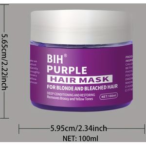 Verwijdert geel/hoogbrons haar, laat het haar grijs/zilvergrijs lijken, voorverfbleekmiddel, haarmasker/paarse shampoo