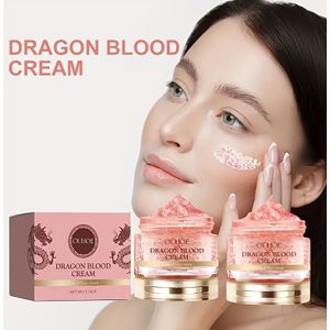 2 stuks 50g*2 Drakenbloed Hydraterende Crème met Hyaluronzuur & E, Dag- en Nachtgebruik, Geschikt voor Alle Lichtbeige Tinten, Unisex, Perfect Cadeau voor Vrouwen