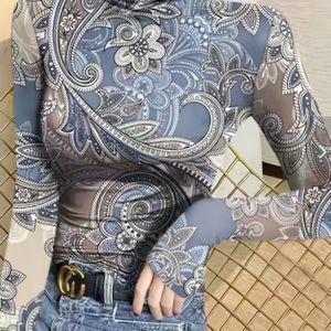 Positieer Geprinte Gebreide T-shirt