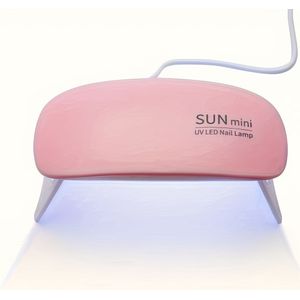Portable Mini Nagellamp met 6 LED-Lichtjes - Roze en Wit, USB-aangedreven, Opvouwbaar Ontwerp, Geschikt voor Gel Polijsten en Drogen - Keuze voor Hand-, Voet- en Nagelverzorging