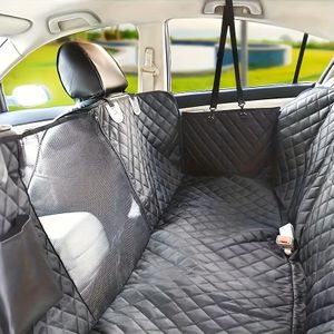 Rear Seat Dog Cover With Mesh Window, Scratch And Slip Resistant Car Hammock For Dogs, Pet Car Seat Protector, Standard