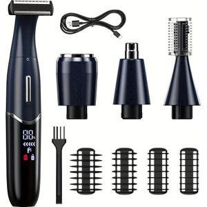 Vier-in-één Elektrische Scheerapparaat Multifunctioneel Razerset Voor Heren LCD-display Elektrische Scheerapparaat