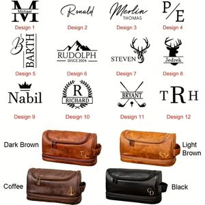 Personalized Toiletry Bag For Husband Dad Son, Large Capacity Pu Synthetic Synthetic Leather Travel Bag Kit For Men, Custom Name Gift For Birthday Fathers Day Anniversary Wedding Groomsmen