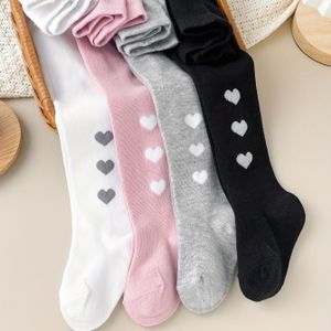 4 Paar Baby Meisjes Elastische Taille Tights - Comfortabele Leggings Sokken voor Peuters met Engelse Waslabel op Buitenverpakking