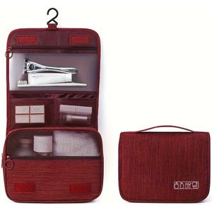 Hanging Toiletry Bag With Multiple Compartments - Lightweight, Foldable, And Fade-resistant Oxford Fabric - Ideal For Men And Women's Travel Essentials Storage