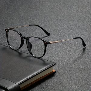 1 Paar CLOG Heren Non-Bril - Moderne Minimalistische Ronde/Rechthoekige Monturen, Non-Bril voor Dagelijks en Formeel Gebruik, Compatibel met Lenzen