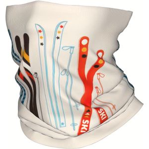 1 sjaal met skithema, Multifunctioneel mondkapje en nekmasker, geschikt voor buitenactiviteiten en uniseks hoofddoeken