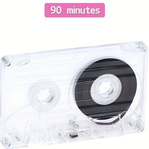 1pc Clear Plastic Magnetic Tape Dispenser With 45/60/ Blank Audio Tapes For Speech And Music Recording, Archival Storage, And Data Backup, Data Archiving | Functional Storage | Plastic Casing