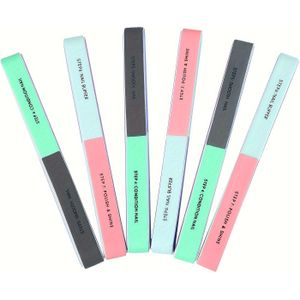 Professionele Mudder Multi-zijde Nagelvijlen en Buffers, Schuurblokken en Glansmiddelen voor Thuis of Salon, 7-in-1 Manicure Set (6 Stuks)