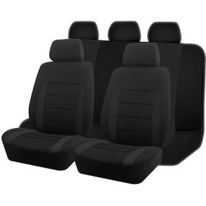 Autostoelhoezen set voor vrouwen, Airbag Compatibel, Universele Pasvorm voor Auto, Truck, SUV, Zitkussen Beschermer, Auto-accessoires, 9 stuks Voor- en Achterbankhoezen, Grijs Zwart, Kerstcadeaus