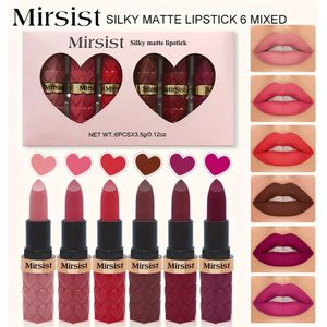 Mirist 6-Kleuren Matte Lippenstift - Langhoudend, Vlekbestendig, Luxe Fluweelachtige Afwerking