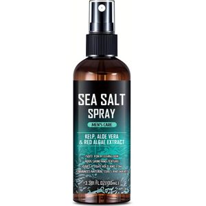 Zeezout Spray voor Mannen - Zacht Voedend en Hydraterend Haar, Versterk Natuurlijke Krullen en Golven, Promoot Glans en Textuur - Geen-Kleverige voor Zowel Haar als Baard