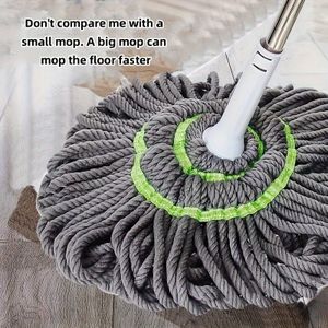 Easy-twist Self-wringing Mop - , For Effortless Cleaning - Ideal For Kitchens, Bedrooms, Living Rooms, Bathrooms - Plastic/metal Handle, Floor Cleaning Mop