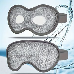 2 stuks Herbruikbare Warme & Koude Ontspannings Oogmaskers Koelingscompressie Gelmasker met Verstelbare Band Oogmasker Comfortabele Pasvorm Lichtbeige Zorgtool