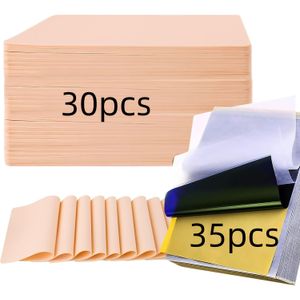 1mm Oefenleer voor Tattoes met Overdrachtpapier - Nep Leren en Sjabloonpapierset voor Tattoos, Inclusief Tatoepapier en Dubbelzijdig Oefenleer van 1mm, Huidaanvoelend, Twee Gebruiksmogelijkheden