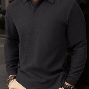 Witte Wafelbrei Zakelijk Casual & Shirt - Lange Mouwen Kraag Overhemd met Witte Kraag & Beige Contrast, Knoopsluiting, Kreukbestendig voor Kantoor, Semi-Formele Evenementen (Geen Riem Nodig)