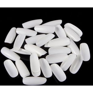 500pcs/pack White Acrylic Fake Nails Oval Round Shapes False Nail Tips Full Cover False French Nail Tips Fake Nail Art Tips Tools