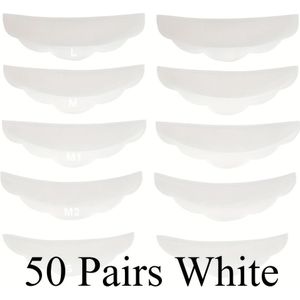 50 Paar Siliconen Wimperliftkussentjes, 5 Maten van Wimperkrullers en Wimpertrekker Set Make-up Gereedschap Herbruikbare Beschermende Kussens voor Wimperliften