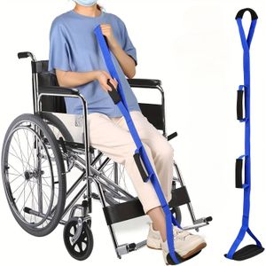 39 Inch Lange Beenhefferriem met Gevoerde Handgrepen en Voetlus, Zachte Beenheffer, Mobiliteitshulpmiddel voor Gemakkelijk In- en Uitstappen uit Bed en Auto - Opvouwbaar en Draagbaar