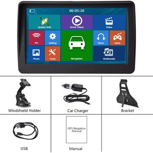 PODOFO [16+256G] 7'' Auto Navigatie PS met Kaarten, Touchscreen, Ingebouwde 8GB ROM, FM Radio, MP3, MP4 en Video Versterkers