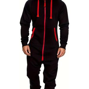 Heren Trendy Jumpsuit Rompers Herfst Winter Rits Lange Werkpak