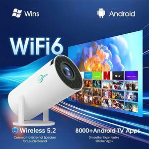 YLEEGS Mini Projector met Wifi 6 en BT, Native 720P, Ondersteunt 4K, Draagbaar Scherm Roterend 180° 3.3 Meter, Keystone Automatisch Compatibel voor Laptop, PC, Smartphone