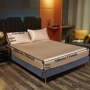 3-delige Kleurrijke Hoeslakenset, Comfortabel en Ademend, Geschikt voor Dubbel en Enkel Bed, Eén Hoeslaken Plus 2 Kussenslopen Zonder Kussenkern