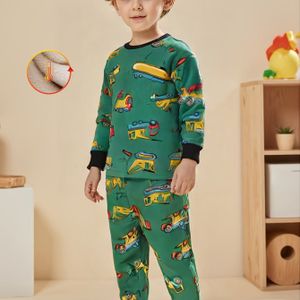 Uniseks Thermische Ondergoedset met 2 stuks, Met Dierenpatronen, Lange Mouwen en Lange Broek, Ideaal voor Casual in Herfst en Winter met Extra Warmte