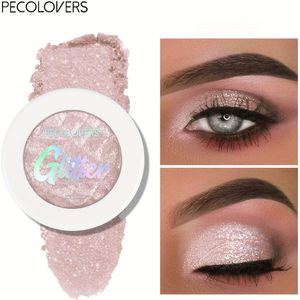 Pecolovers Sprankelende Metallic & Shimmer Oogschaduw - Monochromatische Nude tot Gouden Toon met Kristalwitte Parels en Glitteraccenten