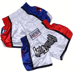 Boxtraining Shorts "AUTHENTIC VANDALS" - Lichtgewicht, Niet-Rekbare Polyester voor Gevechtsporten, MMA & Muay Thai, met Gewatteerde Ondersteuning, Zwart/Blauw/Rood