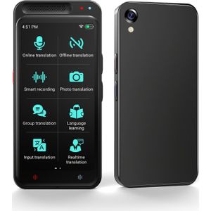 Portable Audiotranslator met Slimme Stemvertaling, Ondersteunt 138 Offline & Realtime Fototranslatie, Taalconverter Tool, Stijlvol Apparaatontwerp, Dualmic Audiohelderheid