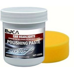 Herstel- en renovatiecrème voor auto-koplampen, verwijdert krassen en vergeelde plekken, herstelt helderheid en glans, langdurig en helder, met een spons
