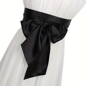 Elegante Satijnen Strik Brede Riem Klassieke Corset Cinch Riem Waspie Tailleband Elegante Jurk Jas Gordel Obi Riemen Voor Vrouwen Bruiloft Bruids Accessoires