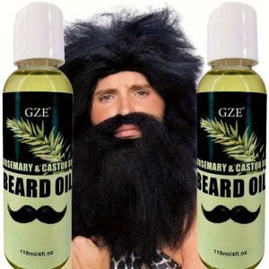 2 stuks GZE Rozemarijn & Castorolie Baardolie - Hydraterende Crème met Essentiële Oliën voor Verzachting, Splijtuiteinde Preventie & Geurneutralisatie, Niet Vettige Absorptie, Stijlondersteuning