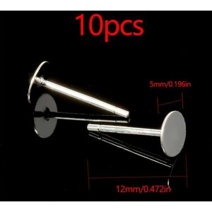 10/20 Stuks S925 Sterling Zilveren Platte Oorsteeknaald En Nagel Oorring Basis Kan Staken Beads Oorringen Sieraden Maken Benodigdheden