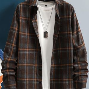 Herfst- en Winter Casual Top, Geruit Overhemd met Lange Mouwen