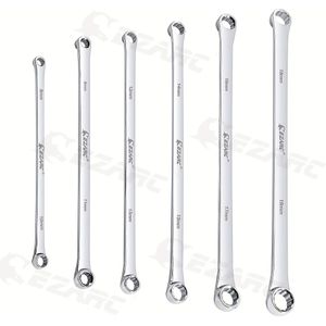 6pcs Ezarc Extra Long Box End Wrench Set, Metric Combination Spanner, Cr-, Non-adjustable, Manual Operation, Durable Aviation-grade With Repair Tools For Bicycle, Automotive Maintenance