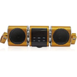 Waterdicht IPX5, Motorfiets Speaker, Motorfiets Radio Soundbar, Ingebouwde Versterker, AUX In, USB, Draadloos Compatibel, FM Radio, 12 Volt Voertuig, Metal Mp3 Speler [ stroomverlengsnoer]