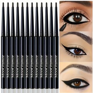 12-Pack Waterdichte Eyeliner Set, Langdurige Make-up, Geen Vlekken, Essentieel voor Reizen, Geschikt voor Schoonheidsliefhebbers en Beginners