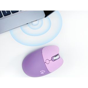 Kat Cartoon Print Draadloze Muis