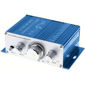 Mini Versterker, HiFi Stereo Audio Versterker 2 Kanaals RCA Ingang Digitale Versterker Krachtige Versterker voor Auto, Thuis, PC, TV, Telefoon - Voedingsadapter Niet Inbegrepen